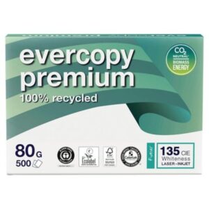 Evercopy Premium recyceltes Kopierpapier, A4 80 g/m², weiß, 5 x 500 Blatt