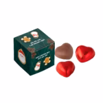 Box containing 3 chocolate hearts