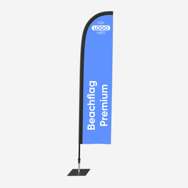 Beachflag Premium-Straight Small, 4/0-farbig bedruckt inkl. Gestänge und 1,9-kg-Metallbodenplatte
